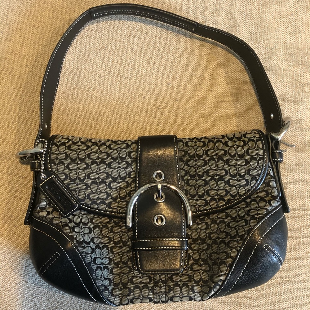 Coach purse, black and gray
